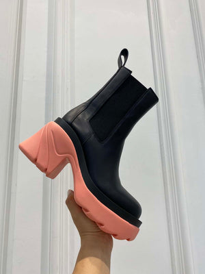 Bottega Veneta Women Shoes High-heeled Lug Short Boot Pink Flatform 192781 - 35 - View 6