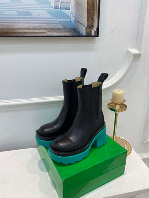 Bottega Veneta Women Shoes High-heeled Lug Short Boot Deep-green Flatform 192782 - 35 - View 2