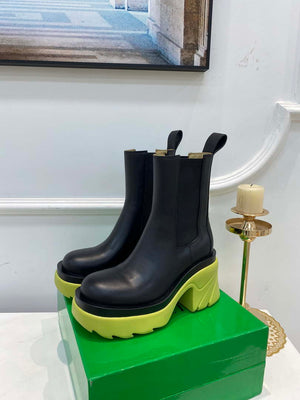 Bottega Veneta Women Shoes High-heeled Lug Short Boot Light-green Flatform 192783 - 35 - View 5