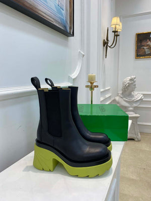 Bottega Veneta Women Shoes High-heeled Lug Short Boot Light-green Flatform 192783 - 35 - View 4