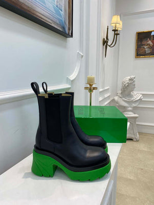 Bottega Veneta Women Shoes High-heeled Lug Short Boot Green Flatform 192784 - 35 - View 2