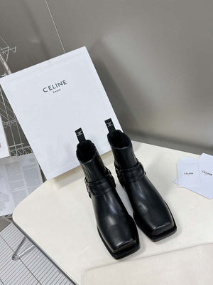 Celine Women Shoes 345873622C.38NO Celine Bilker Chelsea Boot In Polished Calfskin 191333 - 35 - View 1