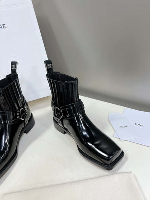 Celine Women Shoes 345873622C.38NO Celine Bilker Chelsea Boot In Polished Calfskin 191334 - 35 - View 9