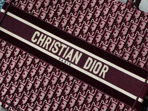 Dior Book Tote M1286 Burgundy Dior Oblique Embroidery - luxibagsmall