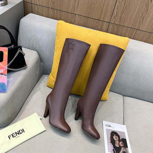 Fendi Women Shoes Cut Multicolor leather high-heeled boots 192494 - 35 - View 2
