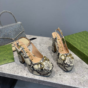 Gucci 723837 Women's python print high heel pump G66746 - 35 - View 2