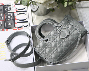 Dior M0540 Lady D-joy Bag Grey Cannage Calfskin - Default Title - View 1