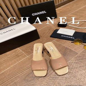 Chanel Women's Sandals Chanel Slippers Lambskin Heel 45mm C90178 - 35 - View 2