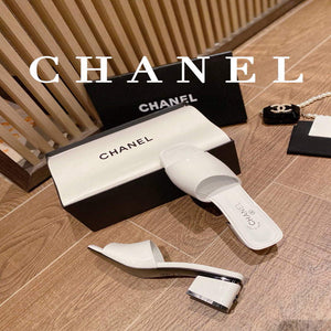 Chanel Women's Sandals Chanel Slippers Lambskin Heel 45mm C90179 - 35 - View 7