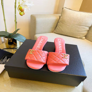 Chanel Women's Sandals Chanel Slippers Lambskin Heel 70mm C90183 - 35 - View 2