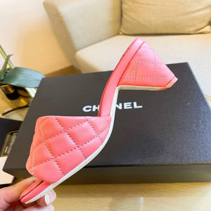 Chanel Women's Sandals Chanel Slippers Lambskin Heel 70mm C90183 - 35 - View 5