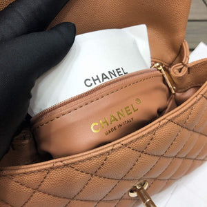 Chanel A92991 Large Flap Bag With Top Handle handBag Brown - Default Title - View 9