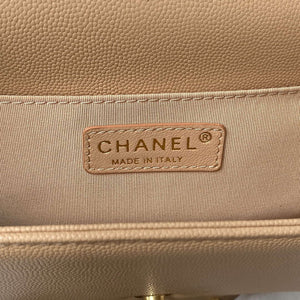Chanel A94804 Boy Chanel Flap Bag With Handle Grained Shiny Calfskin Gold Tone Metal Beige - Default Title - View 8