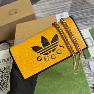 Adidas x Gucci ?621892 wallet with chain Off-black and yellow leather - Default Title - View 1
