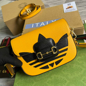 Adidas x Gucci 658574 Horsebit 1955 mini bag Yellow and black leather - Default Title - View 1