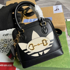 Adidas x Gucci 677212 Horsebit 1955 mini bag Black and white leather - Default Title - View 1