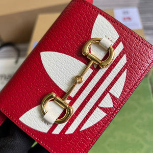 Adidas x Gucci card case with Horsebit 702248 Off-white and red leather - Default Title - View 5