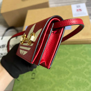 Adidas x Gucci card case with Horsebit 702248 Off-white and red leather - Default Title - View 6
