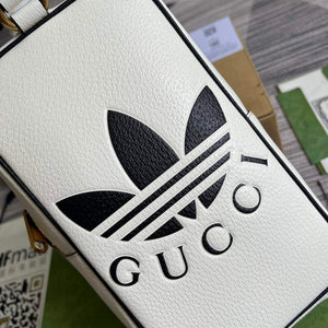 Adidas x Gucci mini top handle bag 702387 White leather - Default Title - View 5