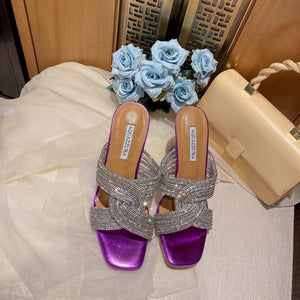 Aquazzura Golden Pineapple 22/early spring Heel 85mm A99004 Purple - 35 - View 2