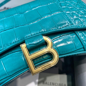 Balenciaga 592833 Hourglass XS Top Handle Bag Blue Gold - Default Title - View 5