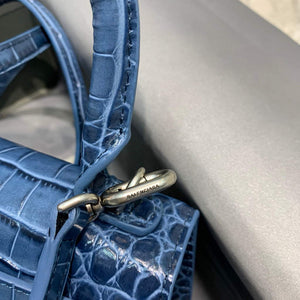 Balenciaga 592833 Hourglass XS Top Handle Bag Navy Blue Silver - Default Title - View 6