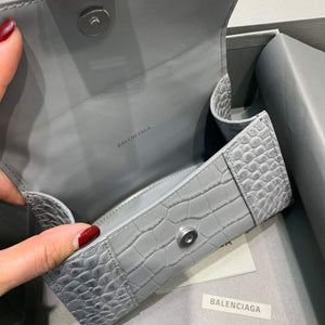 Balenciaga 592833 Hourglass XS Top Handle Bag Navy Gray Silver - Default Title - View 7