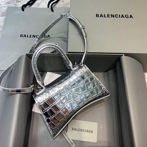 Balenciaga 592833 Hourglass XS Top Handle Bag Silver - Default Title - View 2