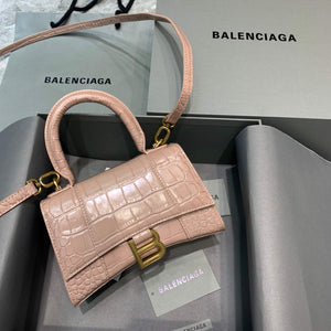 Balenciaga 592833 Hourglass XS Top Handle Bag Light Pink - Default Title - View 1