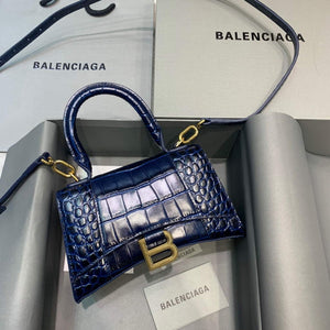 Balenciaga 592833 Hourglass XS Top Handle Bag Navy Blue - Default Title - View 1