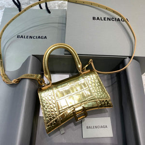Balenciaga 592833 Hourglass XS Top Handle Bag Gold - Default Title - View 1