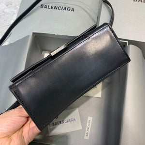Balenciaga 592833 Hourglass XS Top Handle Leather Bag Black Silver - Default Title - View 4