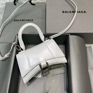 Balenciaga 592833 Hourglass XS Top Handle Leather Bag White - Default Title - View 1