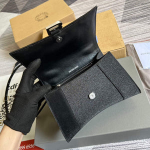 Balenciaga 593546 Flash drilling Hourglass Small Top Handle Bag Black - Default Title - View 7