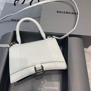 Balenciaga 593546 Hourglass Small Top Handle Bag White - Default Title - View 1