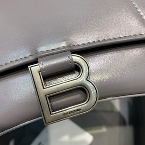 Balenciaga 593546 Hourglass Small Top Handle Calfskin Bag Gray - Default Title - View 5