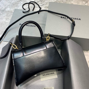 Balenciaga 593546 Hourglass Small Top Handle Calfskin Bag Black Gold - Default Title - View 2