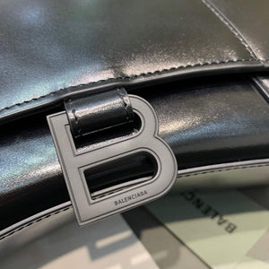 Balenciaga 593546 Hourglass Small Top Handle Calfskin Bag Black - Default Title - View 6