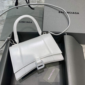 Balenciaga 593546 Hourglass Small Top Handle Calfskin Bag White - Default Title - View 1