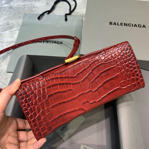 Balenciaga 593546 Hourglass Small Top Handle Crocodile Bag Red - Default Title - View 4
