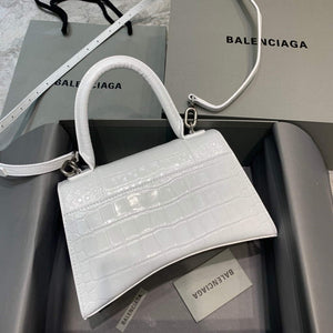 Balenciaga 593546 Hourglass Small Top Handle Crocodile Bag White - Default Title - View 2