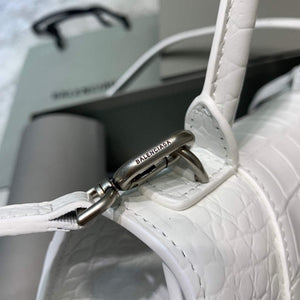 Balenciaga 593546 Hourglass Small Top Handle Crocodile Bag White - Default Title - View 6