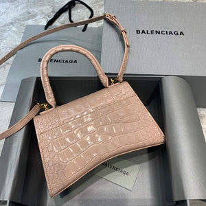 Balenciaga 593546 Hourglass Small Top Handle Crocodile Bag Light Pink - Default Title - View 2