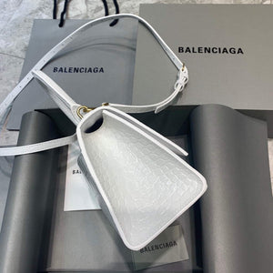 Balenciaga 593546 Hourglass Small Top Handle Crocodile Bag White Gold - Default Title - View 3