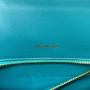 Balenciaga 593546 Hourglass Small Top Handle Crocodile Bag Blue Gold - Default Title - View 8
