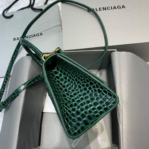 Balenciaga 593546 Hourglass Small Top Handle Crocodile Bag Dark Green Gold - Default Title - View 3