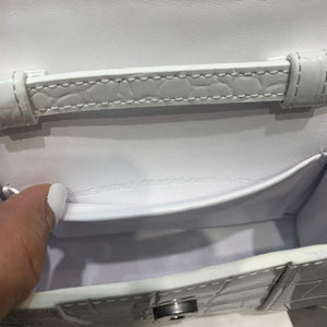 Balenciaga 664676 Hourglass Mini Top Handle Crocodile Bag White - Default Title - View 8