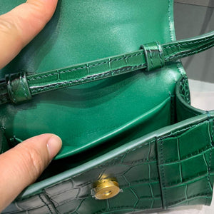Balenciaga 664676 Hourglass Mini Top Handle Crocodile Bag Green - Default Title - View 8