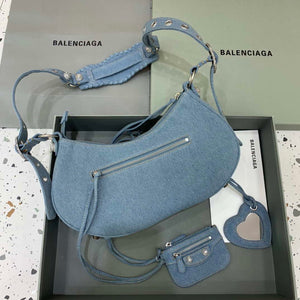 Balenciaga 67130723 Le Cagole Small Shoulder Bag in Denim Blue - Default Title - View 2
