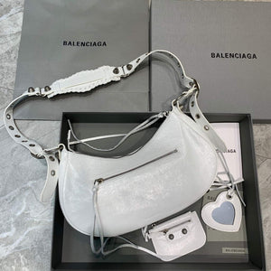 Balenciaga 67130723 Women's Le Cagole Small Shoulder Bag Arena lambskin In White - Default Title - View 2